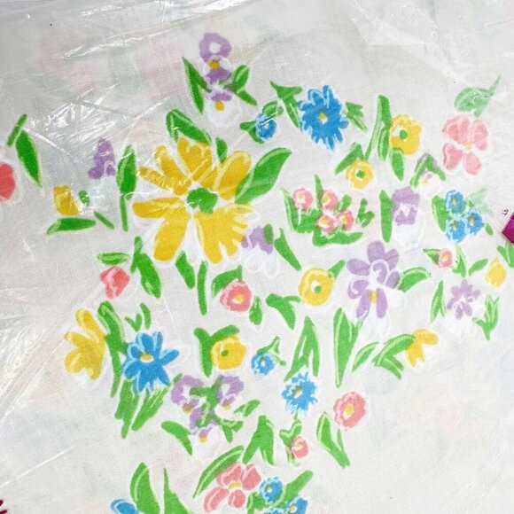 NEW Vintage No Iron Double Full Floral Fitted & Flat Sheet NOS Made in USA - Picture 5 of 7